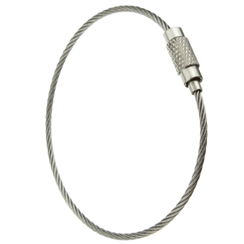 Llavero con etiqueta EDC de acero inoxidable, accesorio de bloqueo de tornillo, anillo, círculo, herramienta colgante para campamento, 10 piezas