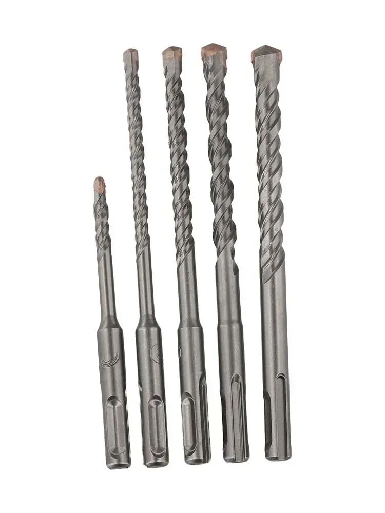 5pcs Concrete Drill Bit Double Auger Hammer Wall Brick Block Electric Hammer Masonry Bit For Masonry Concrete Rock Stone Bits