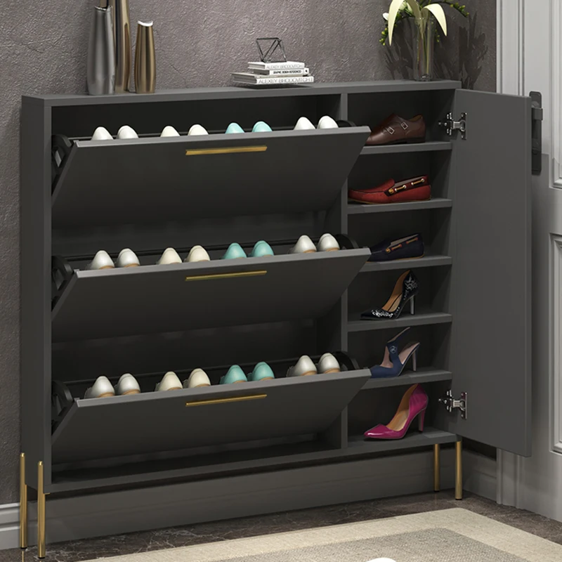 Luxury Modern Shoe Cabinets Portable Entryway Storage Multifunctional Door Foldable Shoe Rack Multi Layer Scarpiera Furniture