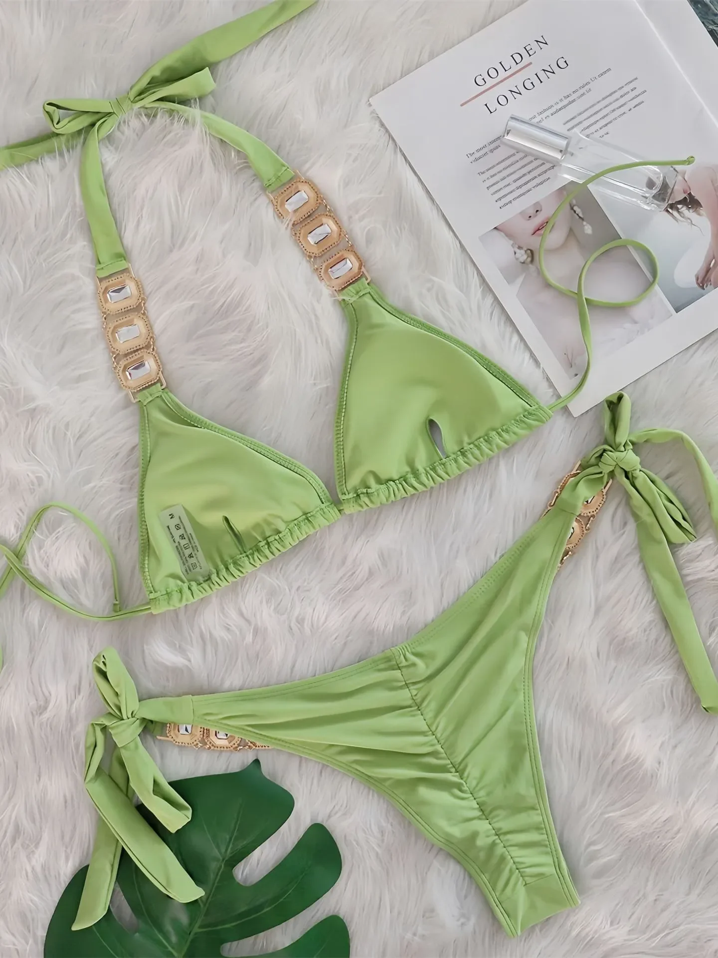 섹시한 라인스톤 비키니 세트 여성 2025 럭셔리 핑크 크리스탈 다이아몬드 푸쉬업 밴디지  thong 수영복 비치 수영복