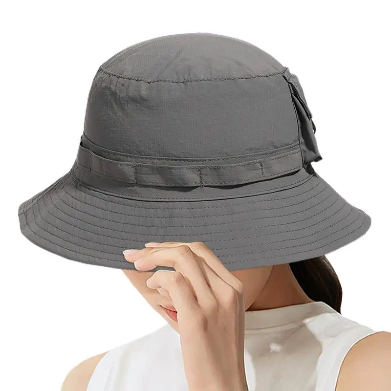 

Folding Bucket Hat Waterproof Quick-Drying Bucket Hat Portable Fisherman Hat For Beach Summer Sun Hat For Pool Gardening