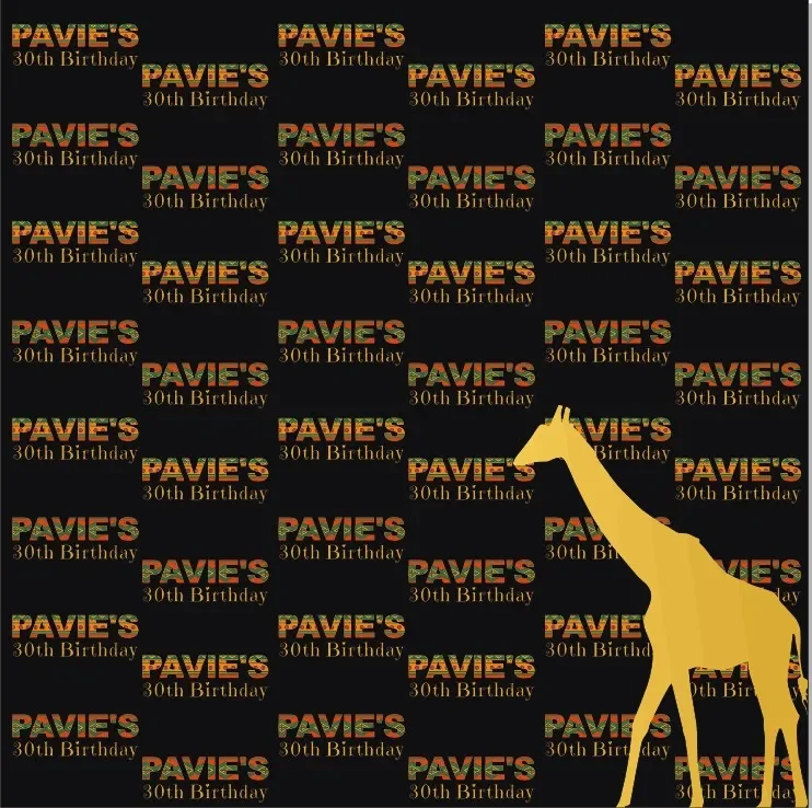 custom African Safari Giraffe Letter Black backdrops  High quality Computer print party photography backgrounds