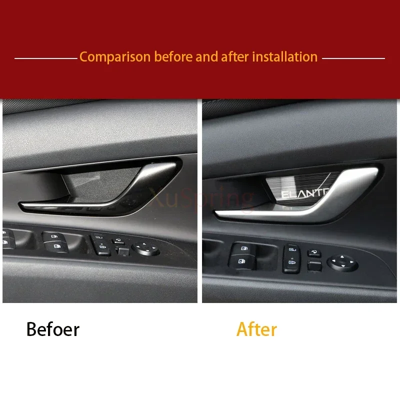 for Hyundai Elantra Avante i30 2021 2022 2023 CN7 Car Interior Door Bowl Handle Cover Trim Stickers Garnish Accessories