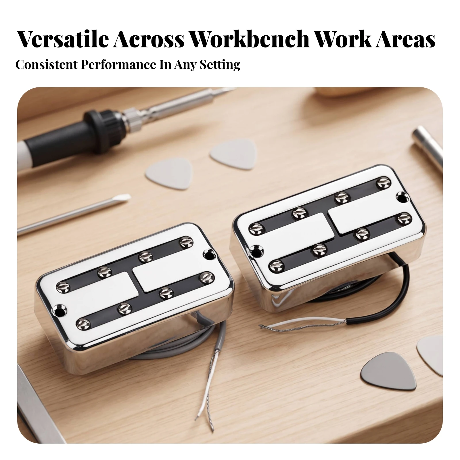 Humbucker Pickup Easy-to-Install Guitar Pickup with Chrome Cover Durable for Guitarists