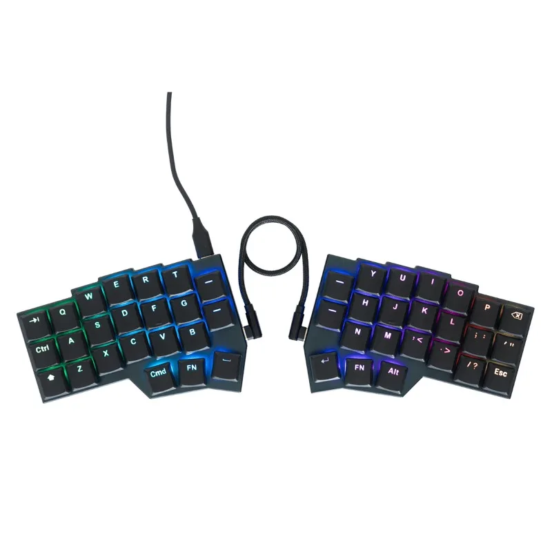 

Zero Wired Split Keyboard Customized Hot Swap RGB VIAL Wired Single Mode Split Ergonomic Keyboard Gaming Mechanical Keyboards
