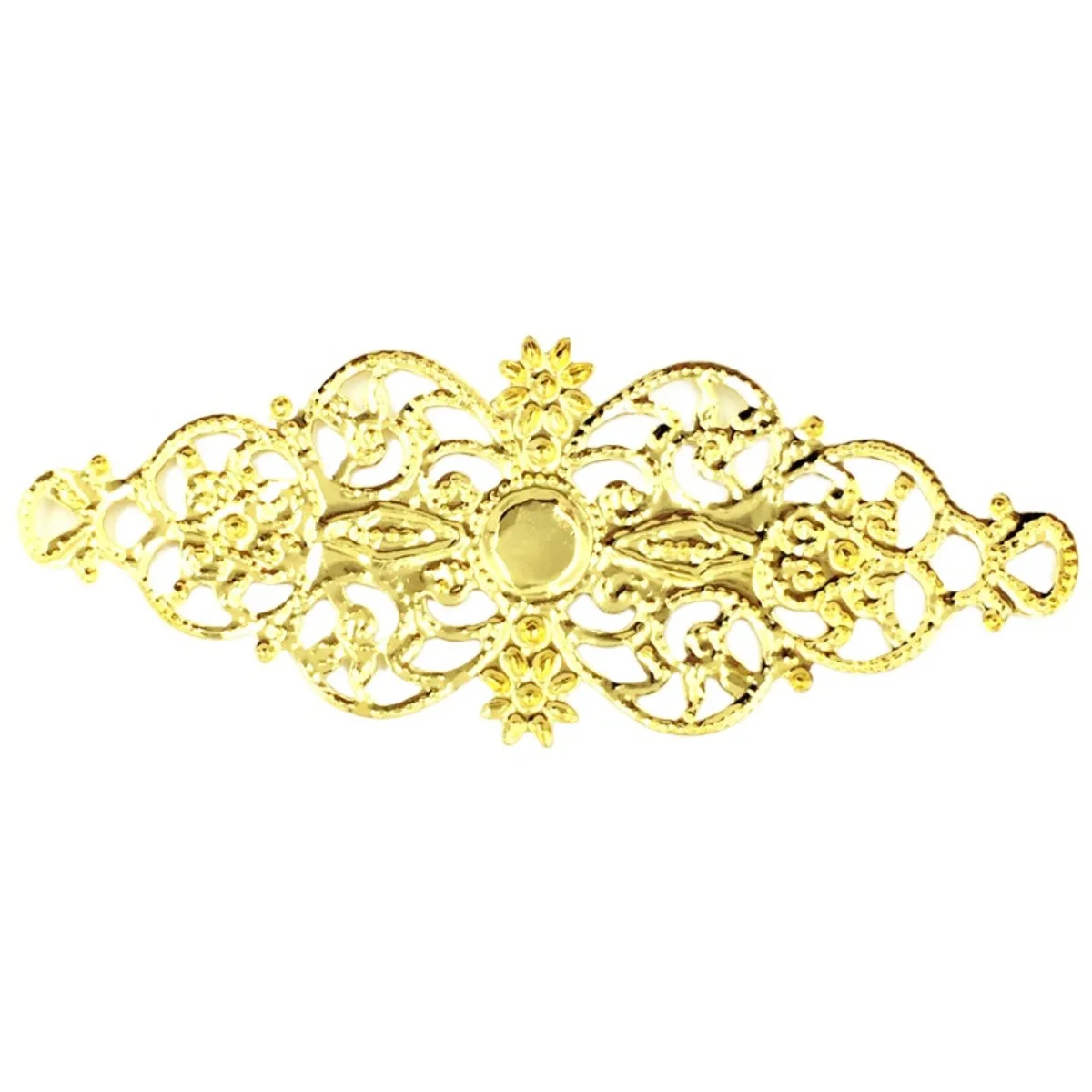 1000Pcs Gold Plated Hollow Rhombus Flower Connectors Embellishment 61x24mm DIY Crafts Ethnic Style Headwear Clothing Accessories