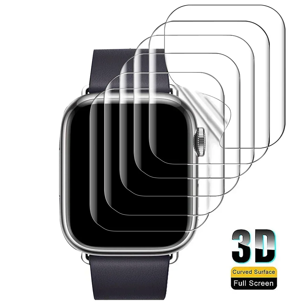 

5 шт. защитная пленка для экрана Apple Watch 9 8 7 6 SE 5 Мягкая гидрогелевая пленка для IWatch серии 45 мм 41 мм 40 мм 38 мм 42 мм 44 мм 49 мм
