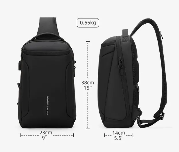 MARK RYDEN Large Capacity Crossbody Shoulder Bag For Men Travel Sling Bag Fits in 11inch Pad