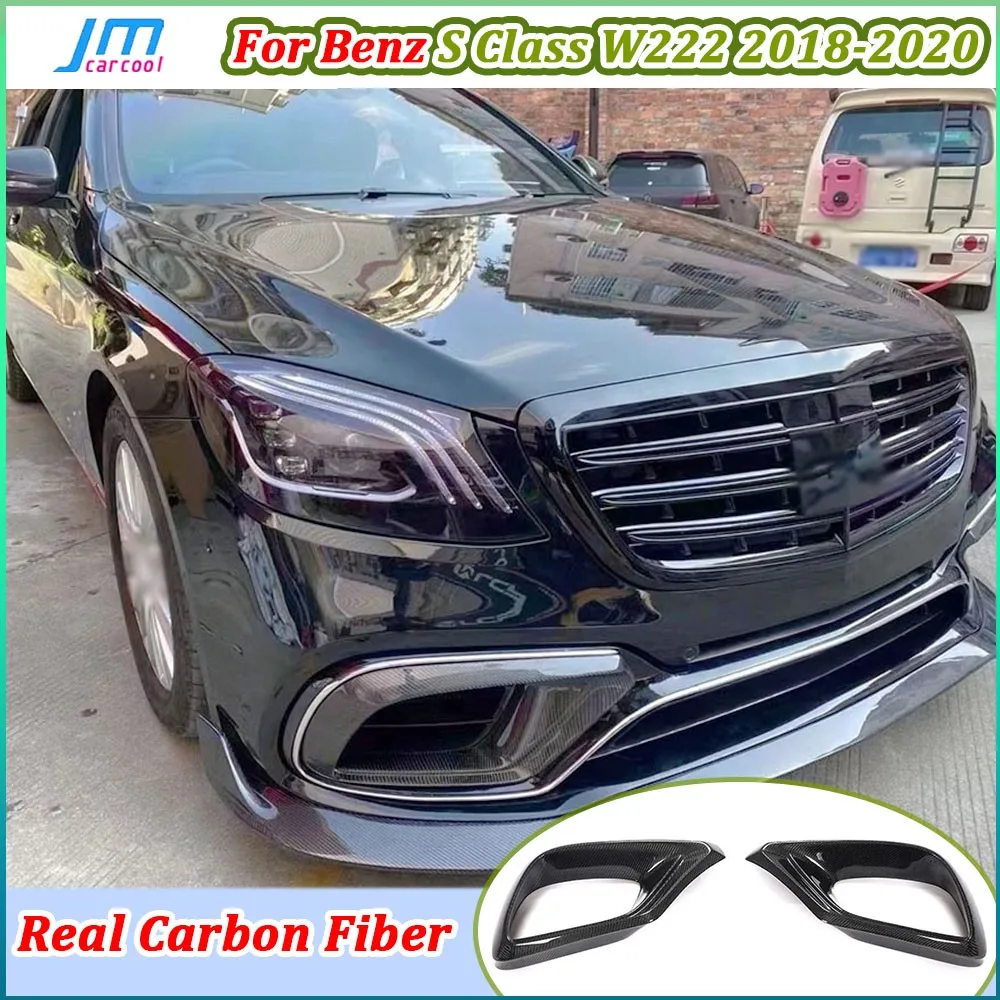 

Для Mercedes Benz S Class W222 S63 для AMG 2018-2020 Передний бампер Вентиляционное отверстие Накладка Сухое углеродное волокно Автомобильные комплекты кузова FRP