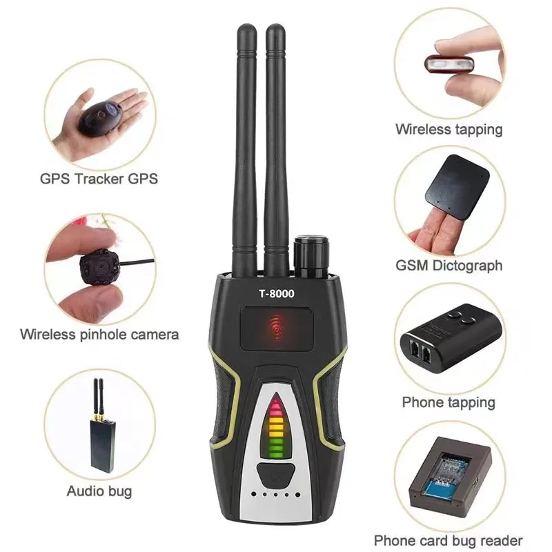 T8000 Signal Detector Anti Eavesdropping Anti Monitoring Anti GPS Positioning And Tracking High-sensitivity Detector