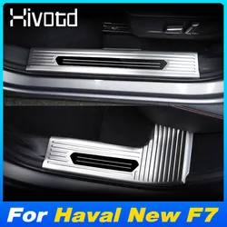 Car Door Sill Anti-Kick Cover Part Waterproof Decorative Sticker Trim Protection For Haval New F7 2024 2025 Interior Accessories
