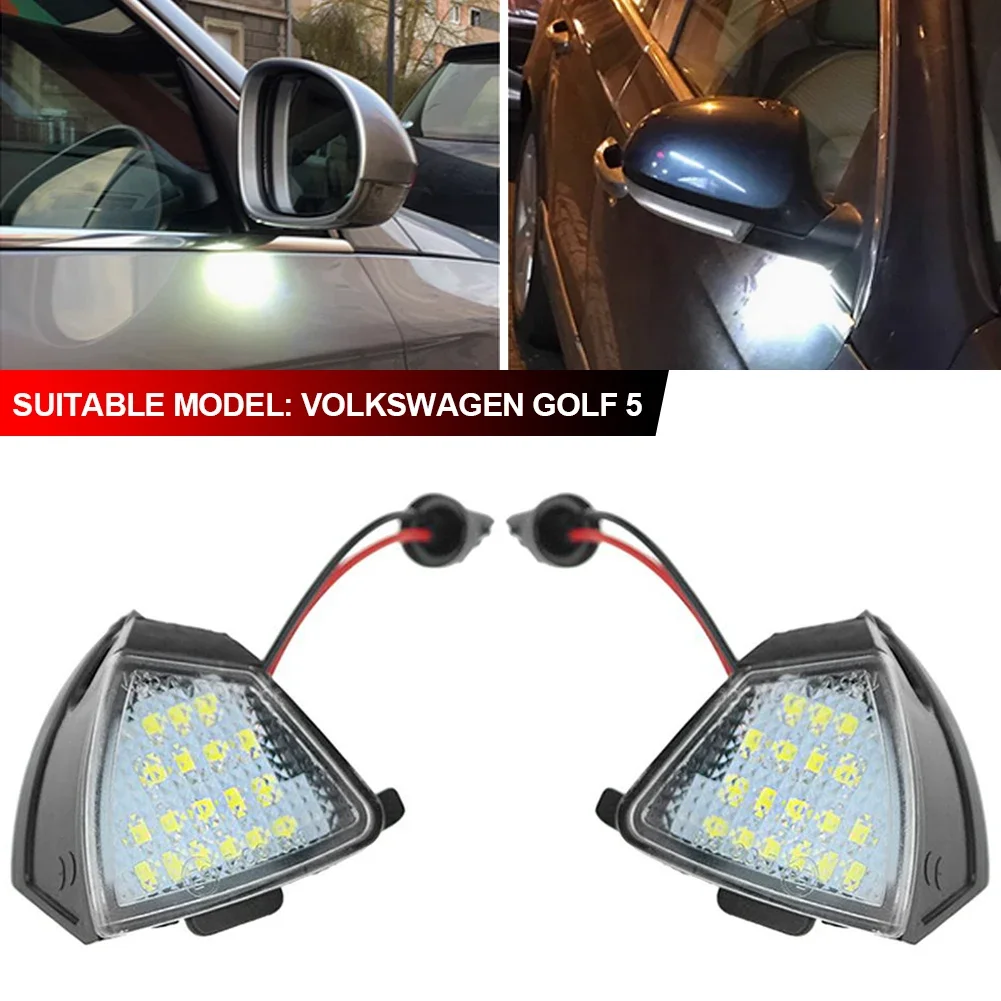 Image of 2 Stück LED Auto-Seitenspiegel Bodenlampe Pfützenlicht Willkommenslicht für VW GOLF 5 GTI V MK5 Jetta Passat B5.5 B6 Sharan Superb EOS