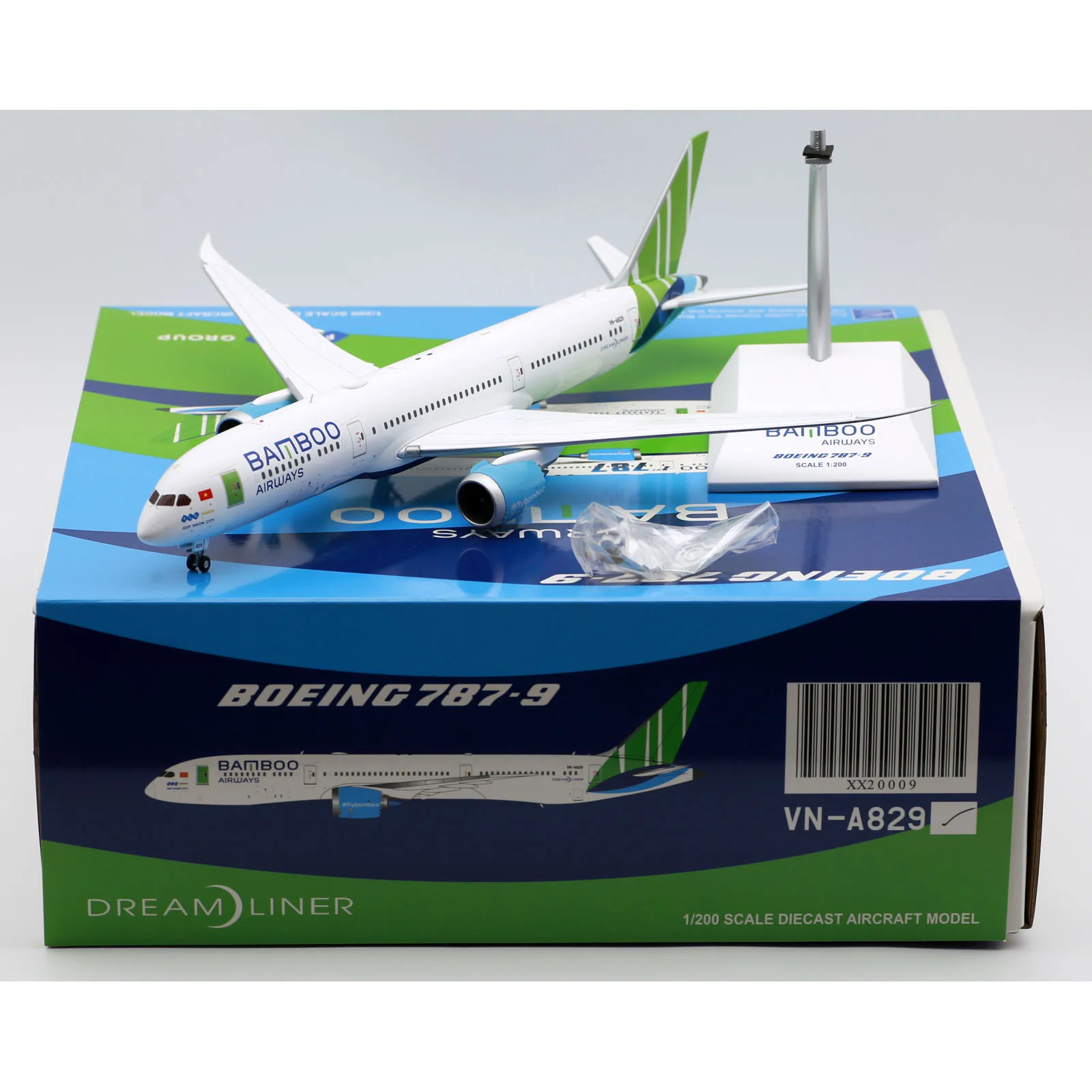 

XX20009 Alloy Collectible Plane Gift JC Wings 1:200 Bamboo Airways "Dreamliner" Boeing B787-9 Diecast Aircraft Jet Model VN-A829