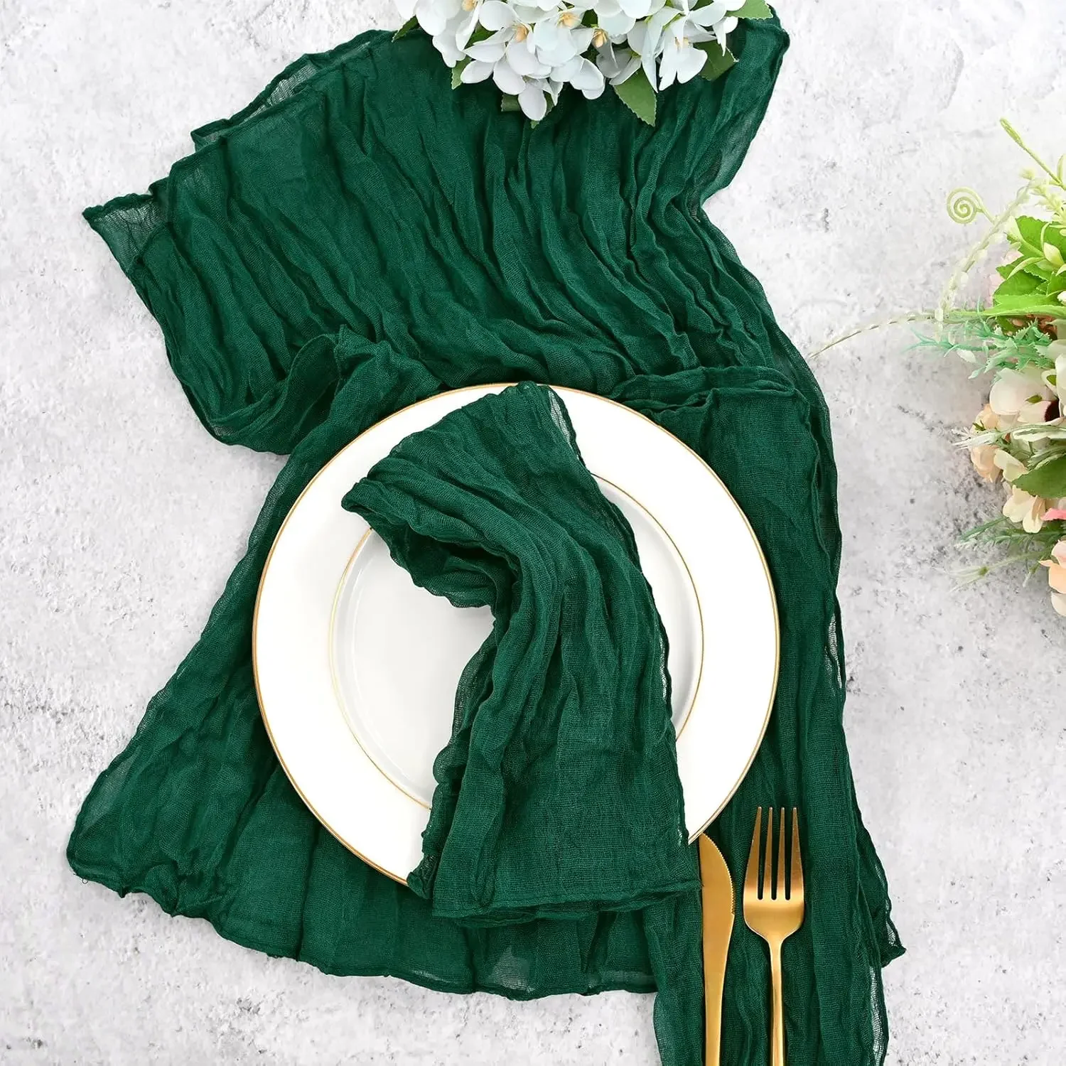 

12PCS Soft Cheesecloth Cloth Napkins Restaurant Supplies Wrinkled Dinner Table Napkins Wrinkledfor Wedding Parties Decoration