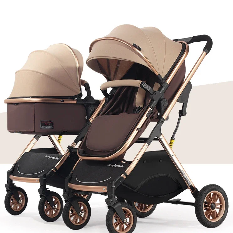 

2023 Luxury light weight pushchair, Quick Unfoldingtwins baby stroller, One Second Folding stroller for twins