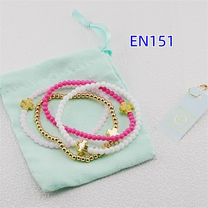 YEEVAA Charm Cross Colorful Glass Beads Stack of 4 Bracelets, Fashion Jewelry Gift for Women Daily Layering