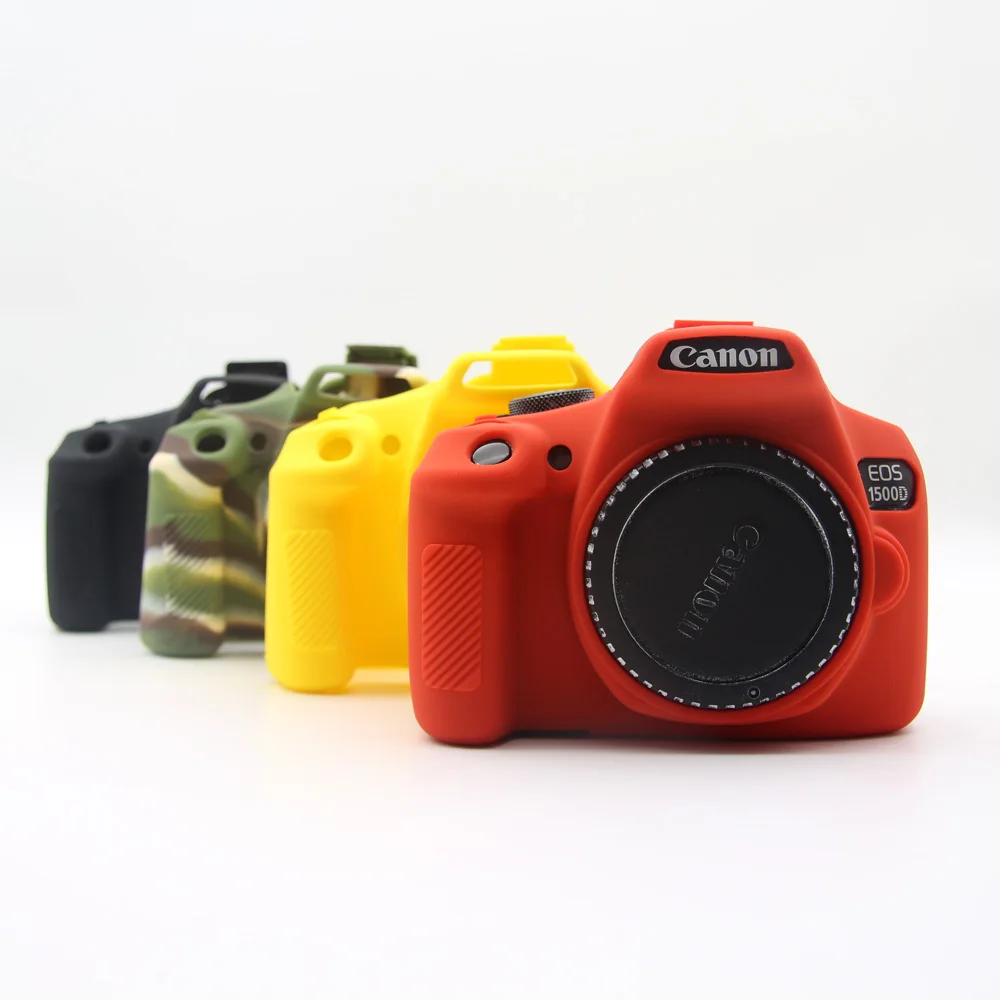 Rubber Silicon Skin Case Body Cover DSLR Camera Protective Soft Bag for Canon EOS 2000D, 1500D, 1300D, Rebel T7 T6, Kiss X80 X90