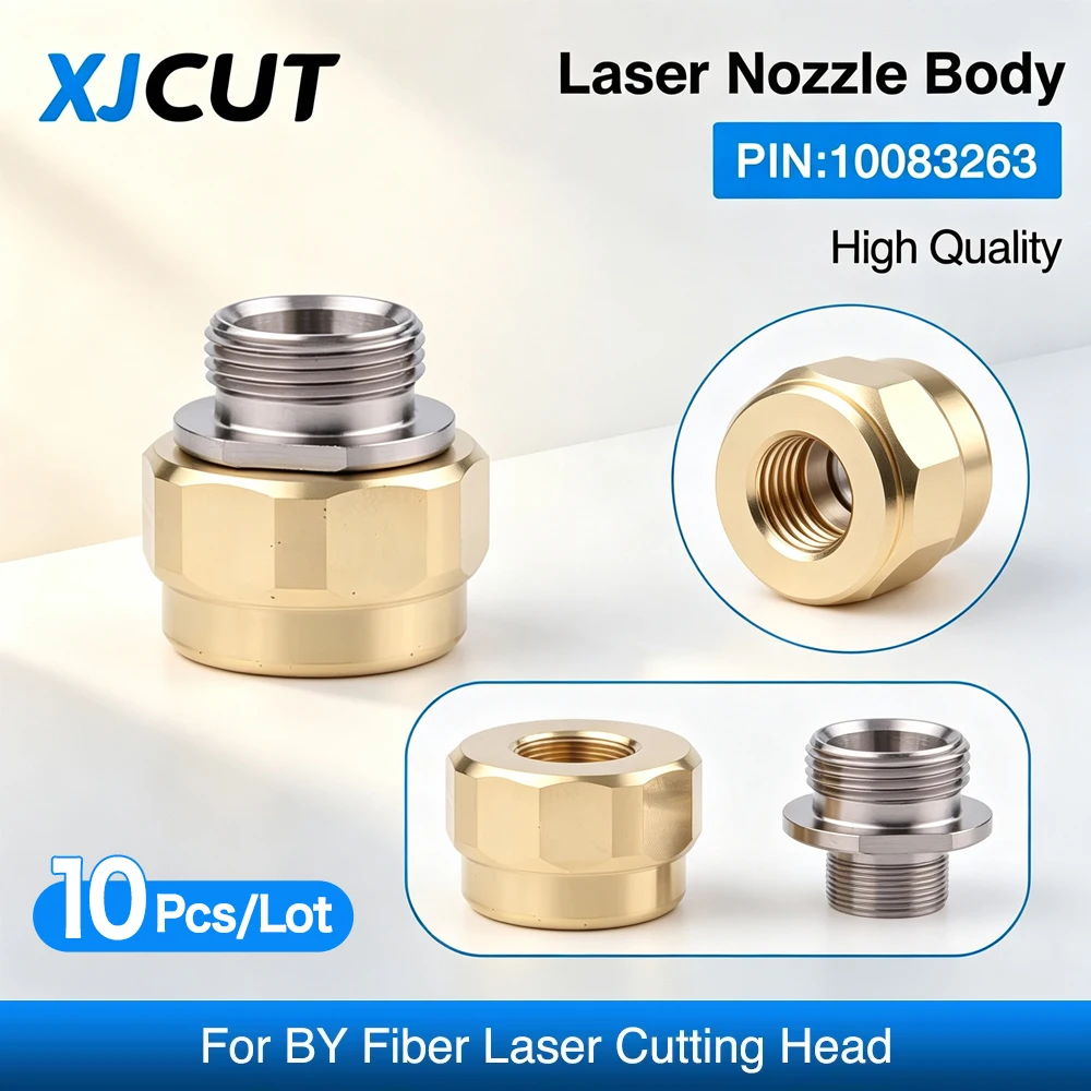 XJCUT 10Pcs/Lot Laser Nozzle Holder 10083263 Nozzle Body For BY Fiber Laser Cutting Head Parts