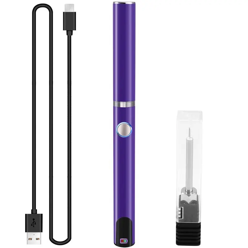 ABJN-Adjustable 510 Thread Mini Soldering Iron Kit USB Soldering Iron With Cap 3 Gear Voltage Electronic Welding Repair Pen Purp