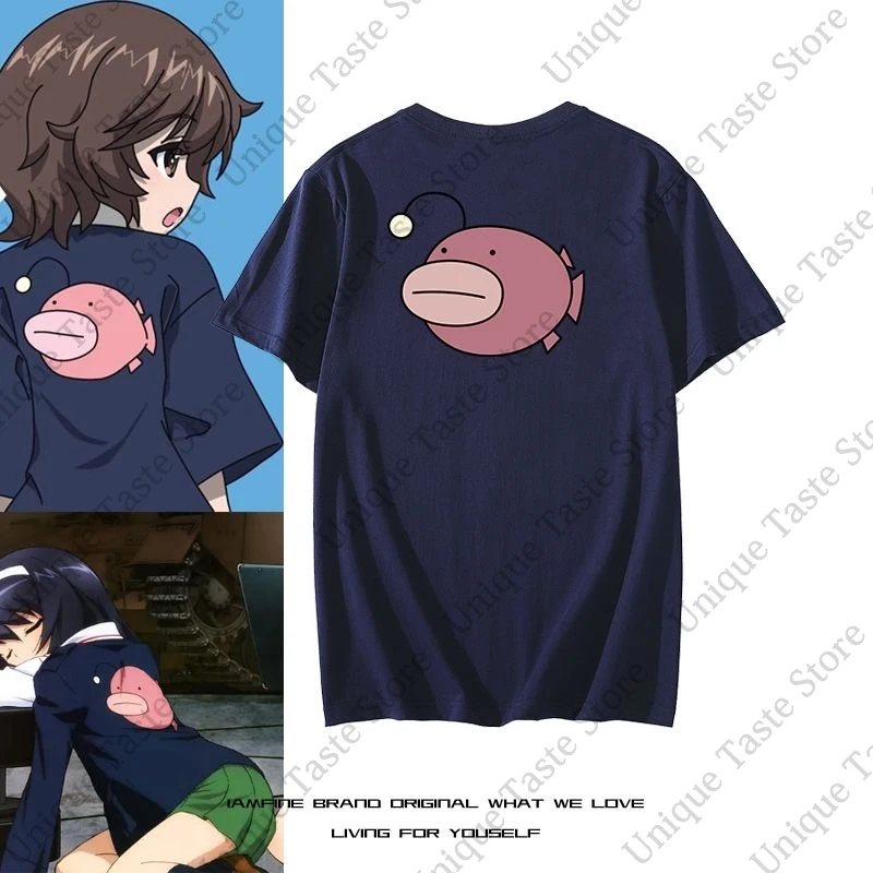 GIRLS Und PANZER T Shirt Akiyama Yukari Same Cartoon Print T-shirt Men Women Summer High Quality Cotton Short Sleeve Tee Tops