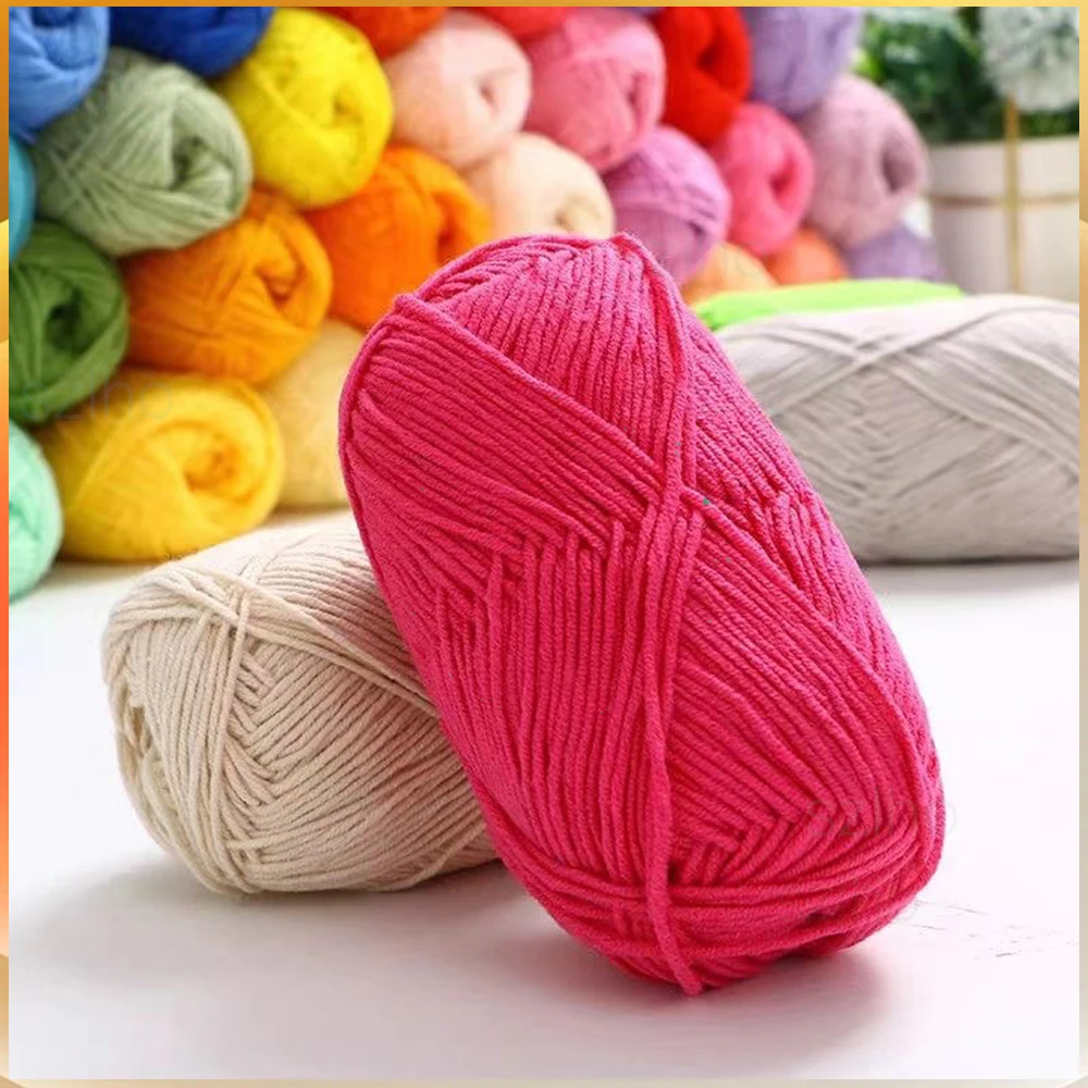 50g/Set 4ply Milk Cotton Knitting Wool Yarn Needlework Dyed Lanas For Crochet Craft Sweater Hat Dolls Baby Wool At Low Price A1