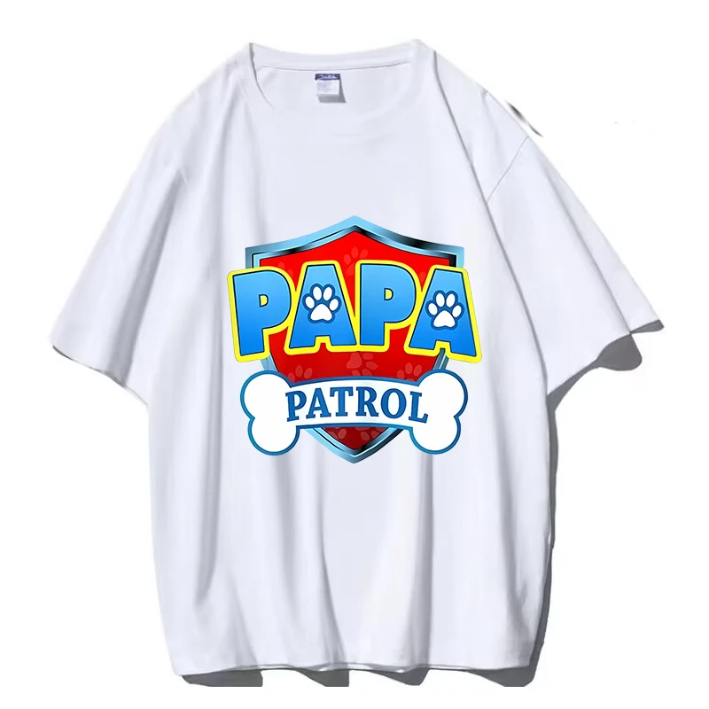 Paw Patrol Family Dad Mum T Shirts for Men Women Couple Cartoon Birthday Party Clothes Summer Short Sleeve Streetwear Tops Gift