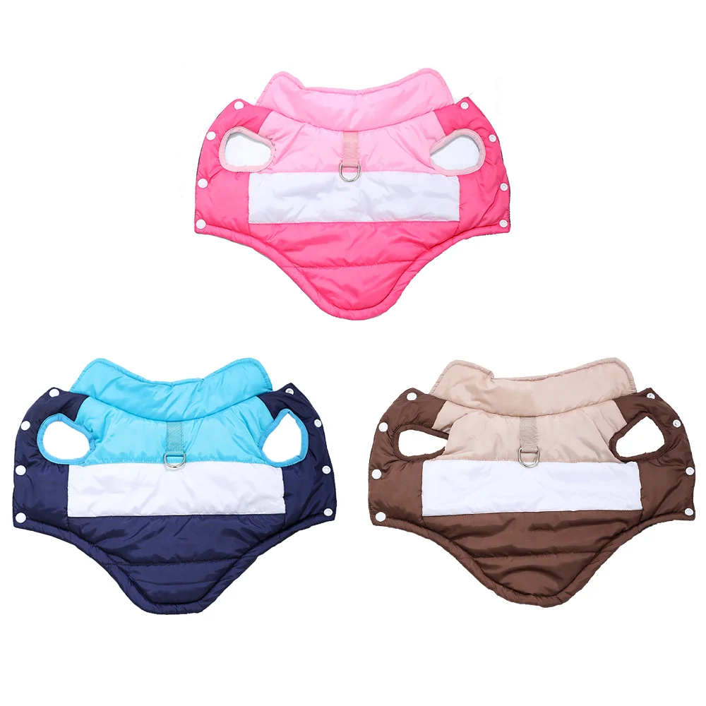 Winter Dog Clothes Warm Padded Dog Jacket Thick Puppy Coat Color Block Small Dog Vest Outdoor Walking Apparel for Chihuahua Pug