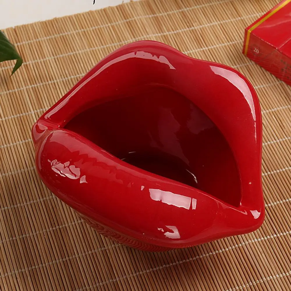 Cute Cigar Ashtray Lips Ceramic Ashtray Creative Flower Pot Trendy Desktop Mouth Ash Tray Statue Home Decoration Boyfriend Gift