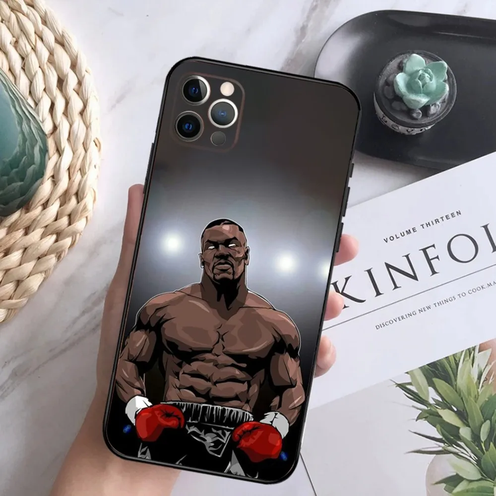 M-Mike T-Tyson Phone Case For iPhone15,14,13,12 Mini 11 Pro XR,X,XS,MAX 6S,7,8 Plus Silicone Cover Soft Black