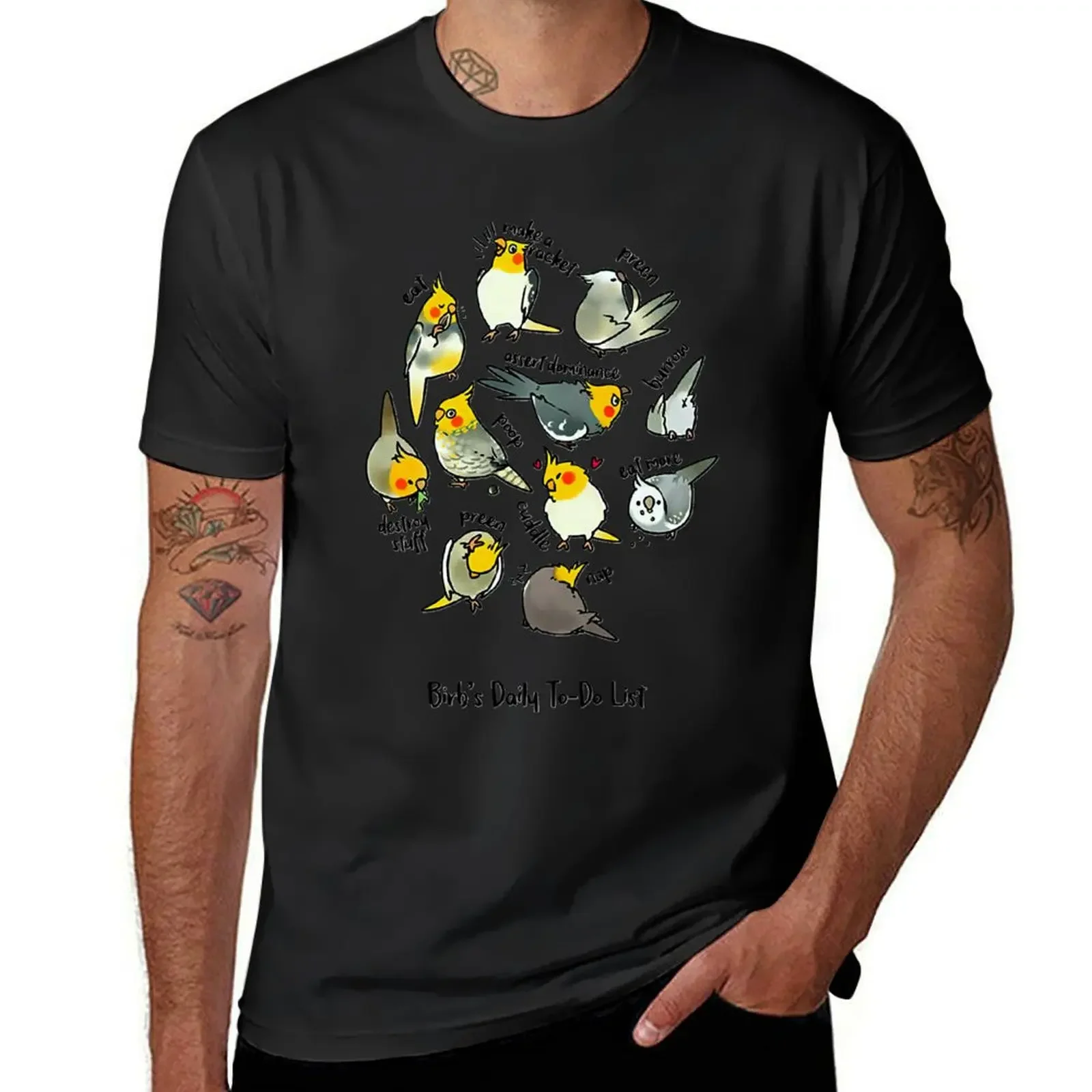 

Cockatiel-Birb&x27;s-Daily-To-Do-List T-Shirt blue archive customs mens clothing