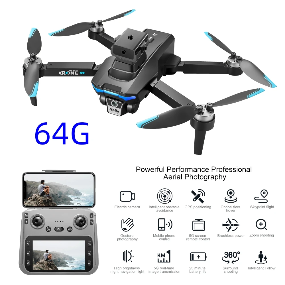 

F208 Drone 8K Professional RC 600M GPS 5G Drones With Camera Laser Obstacle Avoidance 4.3inch LCD Intelligent Screen RC