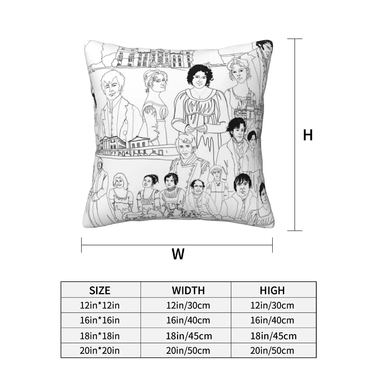 Pride And Prejudice 2 pcs Square Pillowcase Pillow Cover Cushion Decor Comfort Throw Pillow for Home Living Room