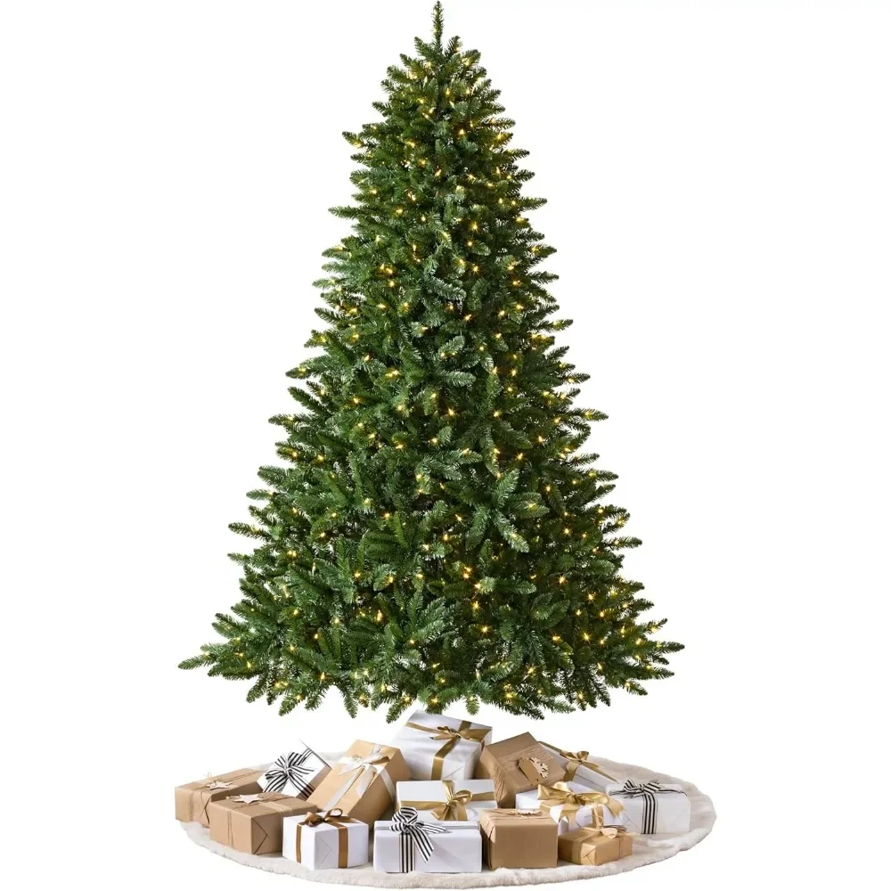 5.5ft Pre-Lit Artificial Christmas Tree with Candlelight Clear LED Lights, Classic Evergreen Spruce Premium Christmas Tree