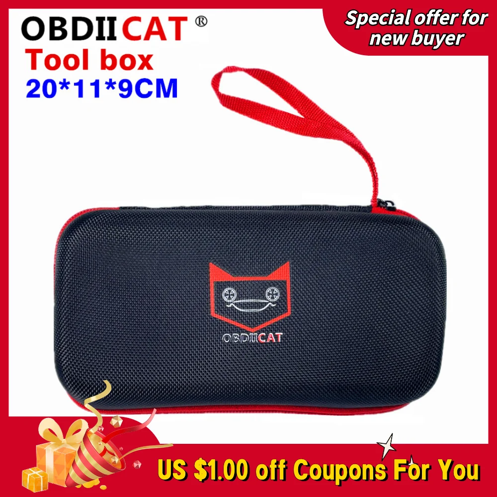 OBDIICAT Plastic Sealed Tool Box for Car Starter Safety Equipment Toolbox for Jump Starter Suitcase Resistant Carry Case