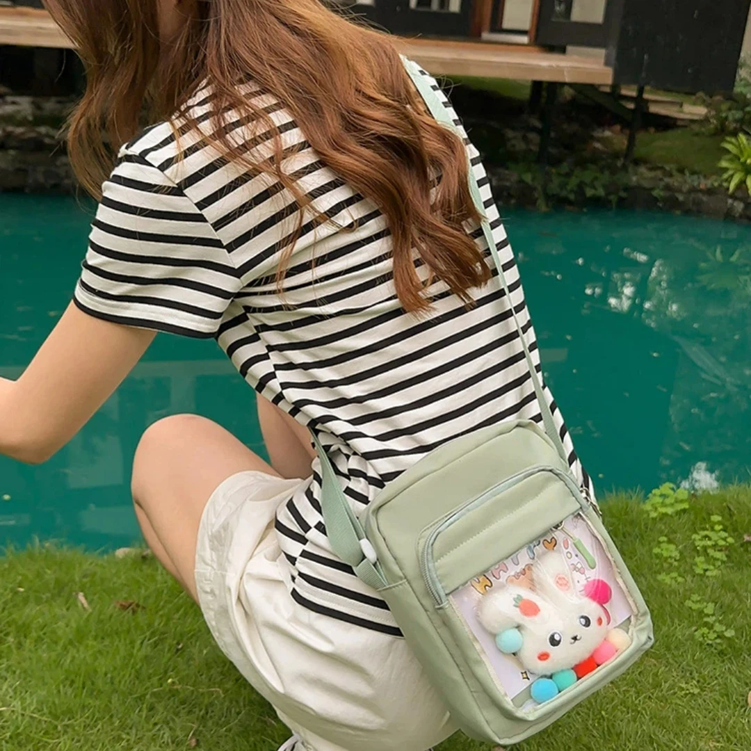 

New Harajuku Transparent Crossbody Bag Ladies Daily Commuting Casual Mini Shoulder Bag Sweet and Cute Girls Ulzzang Ita Bag