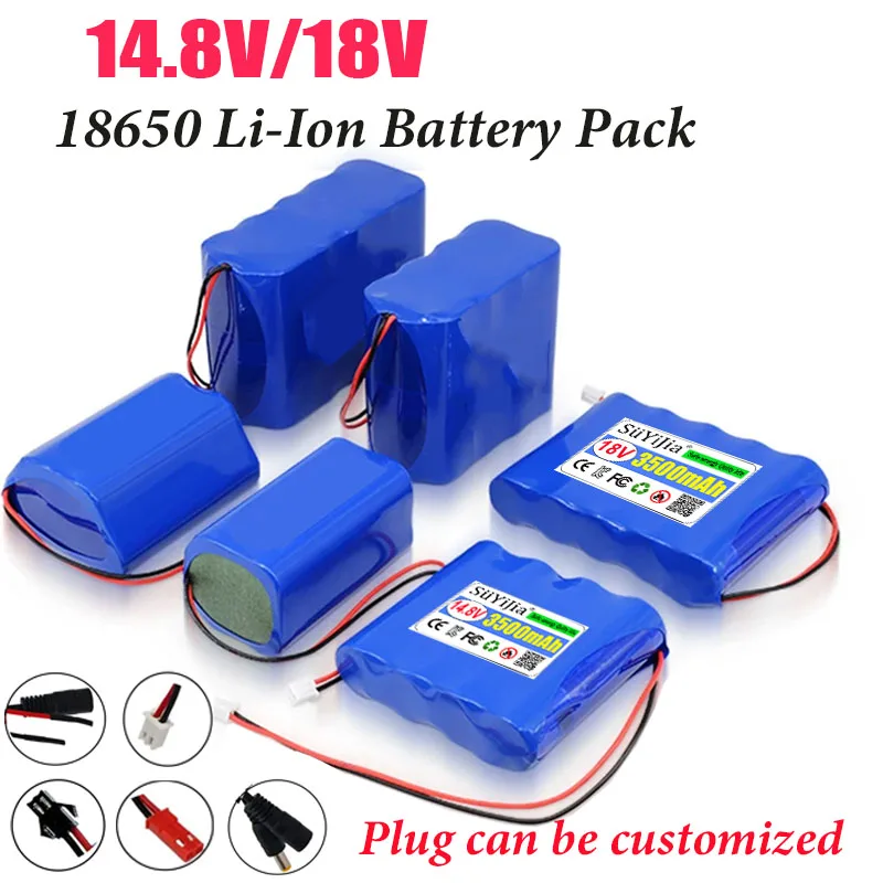 

14,8 В 18650 литиевый аккумулятор 16,8 В большой емкости 18650 аккумулятор аудио светодиодный светильник 18 В перезаряжаемая батарея + BMS литий-ионный 12 В CE