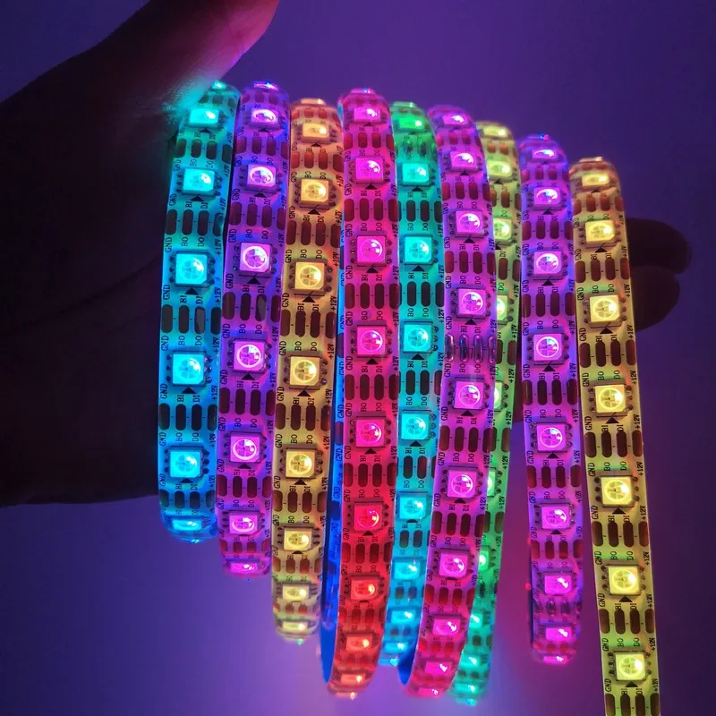 ダブルシグナルRGBLEDストリップライト,個別にアドレス指定可能,マジックライト,ws2815ピクセル,5050,spi,DC 12v,30,60,74,96,144ダイオード,m, 1-5m