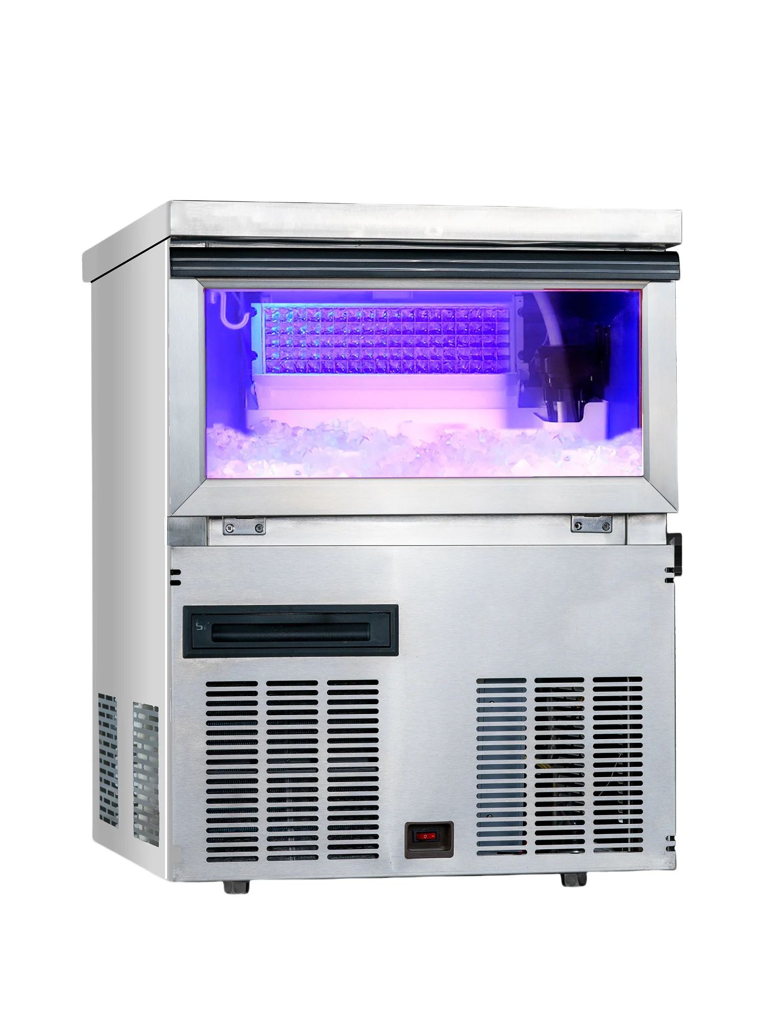 WICE Commercial Nugget Ice Maker Machine 80kg Daily Output Chewable Pellet Ice For Cocktails Whiskey