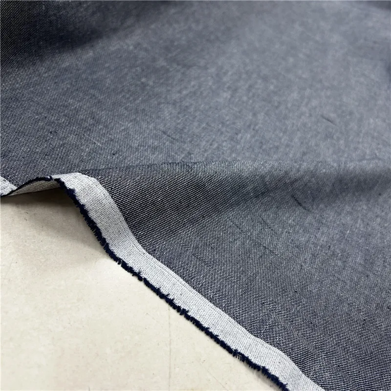 

Deep Denim Linen Summer Dress Pants Haute Private Custom Rain Dew Linen Fabric