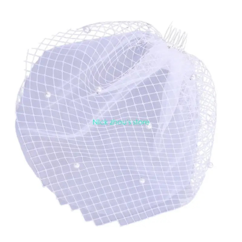 E15E حجاب الزفاف مع مشط الشعر الخرز اللؤلؤ شير تول الحجاب للحدث موضوع وحفلات الزفاف التصوير رئيس التبعي #1