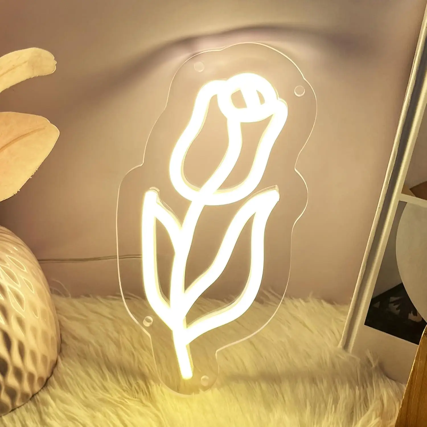 

Неоновая вывеска в виде розы, милый цветочный USB-светильник с регулируемой яркостью для дома, спальни, детской комнаты, комнаты для игр, декора стен, подарков