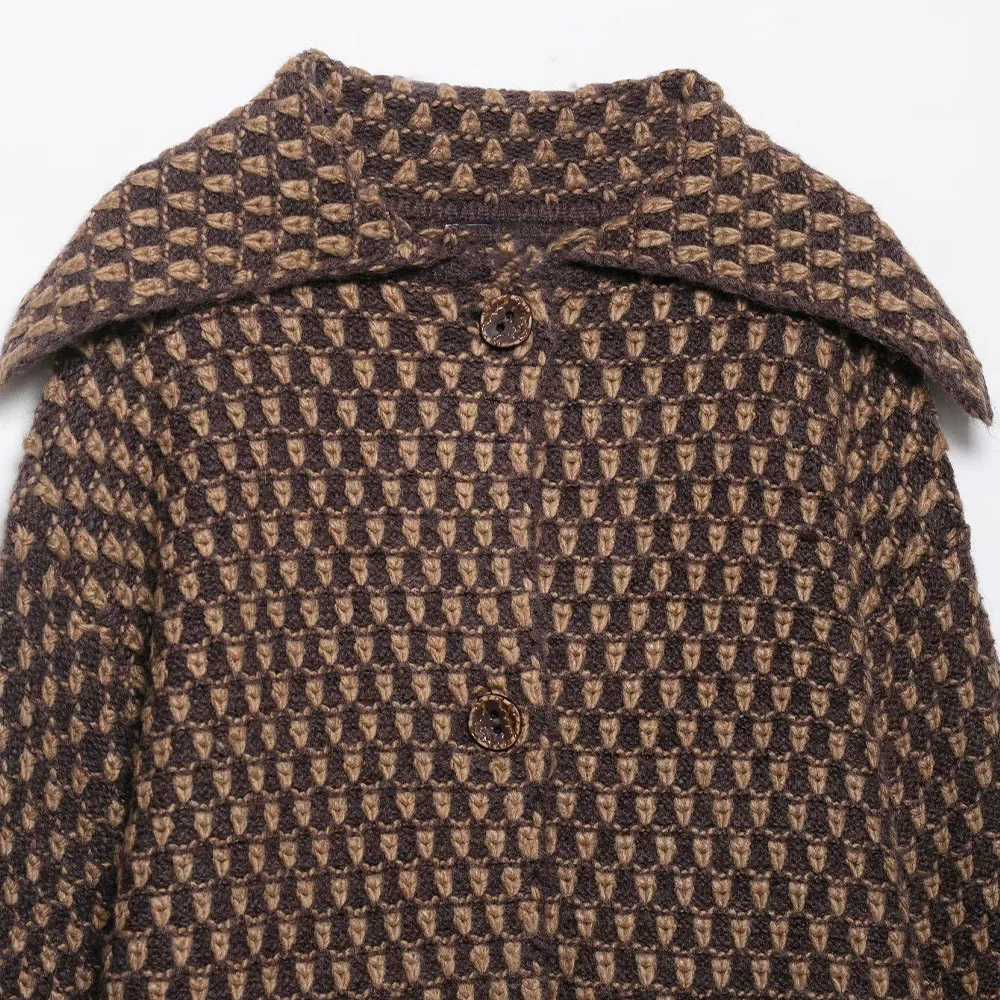 Women's European and American style 2025 new autumn loose casual versatile knitted sweater jacket