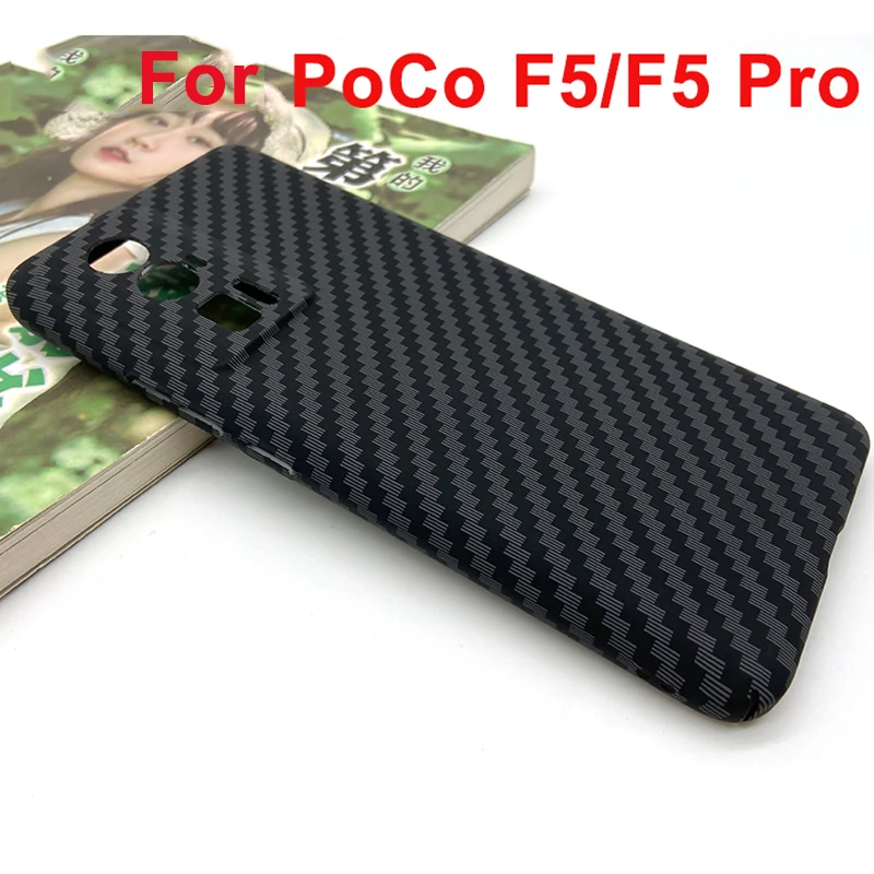 

Carbon Fiber Texture Case For Xiaomi Poco F5 Pro Aramid Fiber Ultra-thin Plastic cover For Xiaomi Pocophone F5 Pro Phone Case