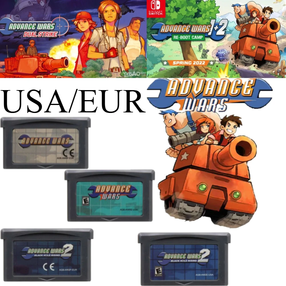 

Карта игровой консоли GBA Игровой картридж 32-битный видео Advance Wars Series Advance Wars 2 Black Hole Rising для GBA Английская версия