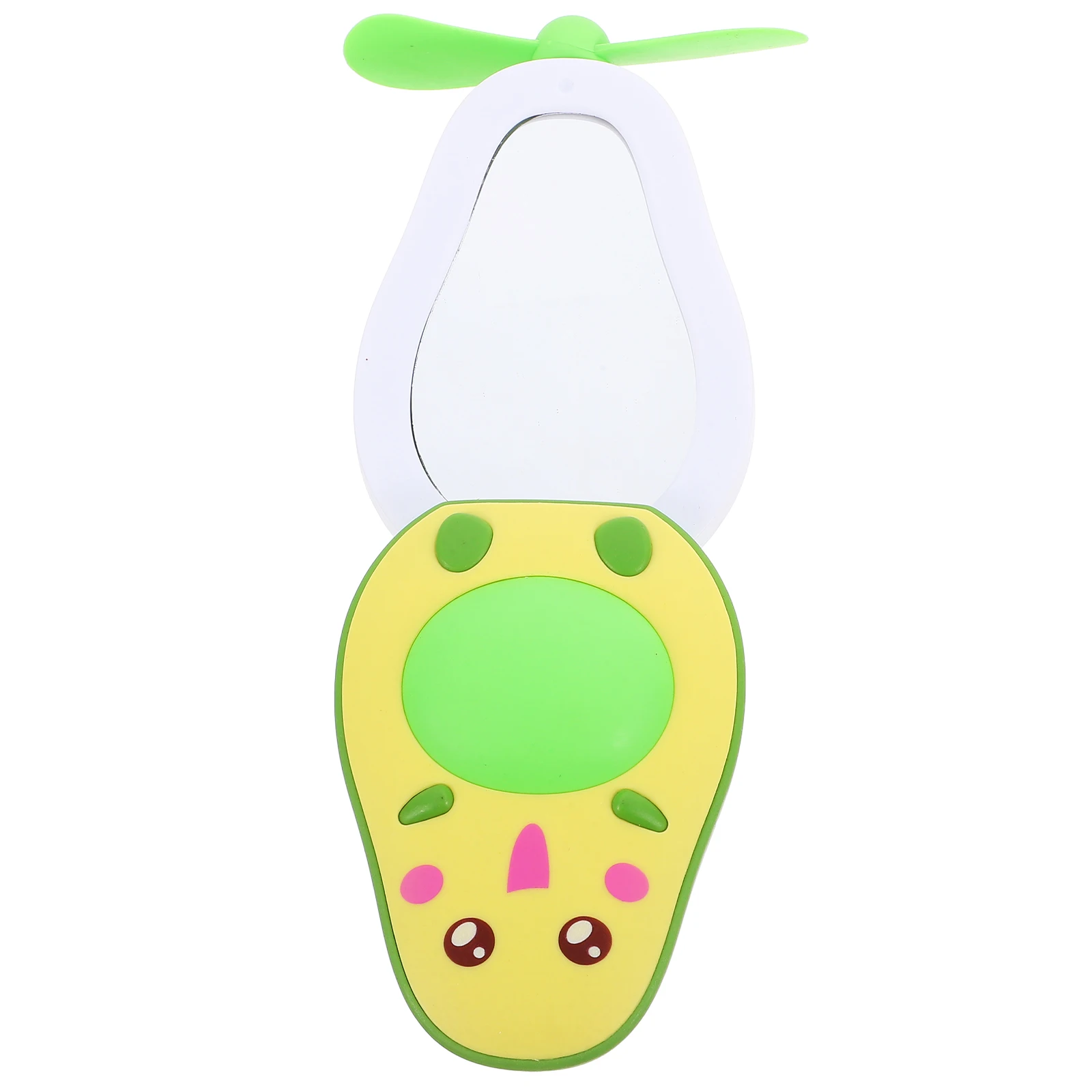 

Portable Folding Compact Mirror Mini Fan Rechargeable Air Cooler Clear View True Makeup Travel Home Gift Women