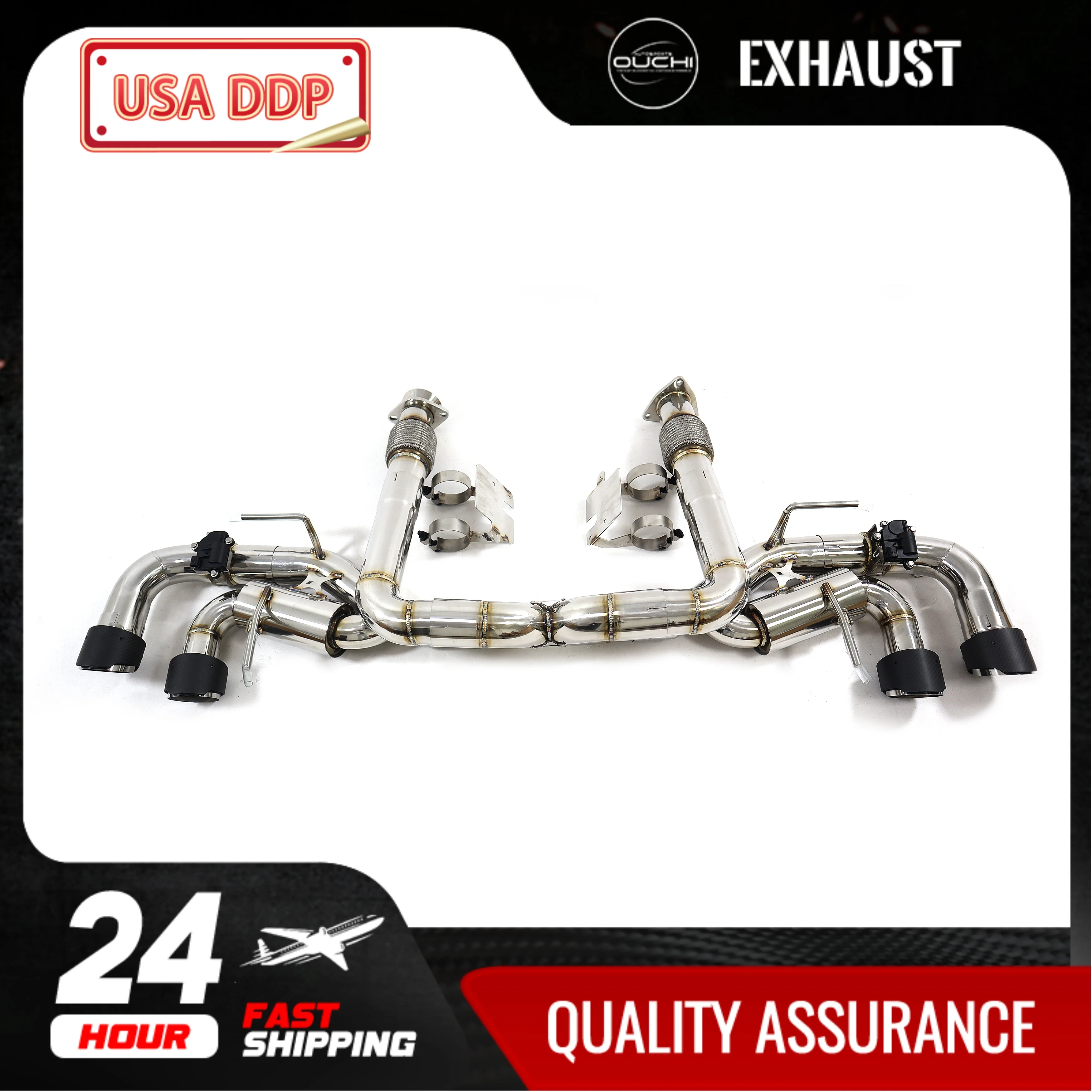 

Fast shipping in 24 hours catback for Corvette C8 OUCHI stainless steels exhaust system with valve tips Car Accessories