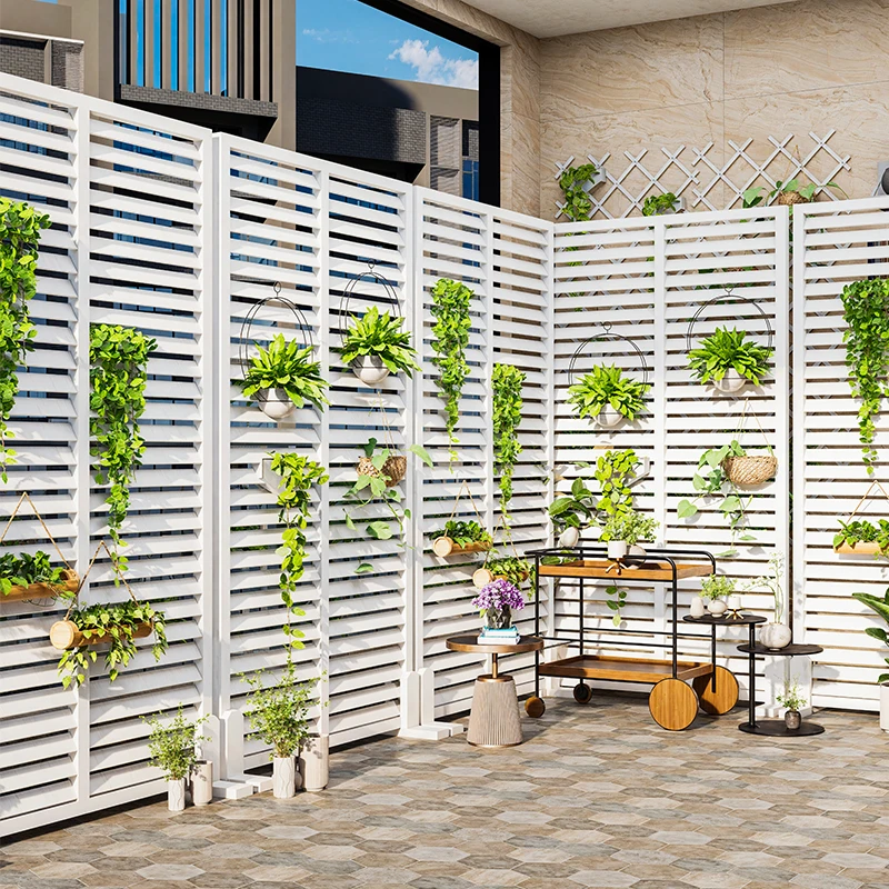 Outdoor partition screen, store decoration, anti-corrosion wooden fence, courtyard fence, guardrail, garden climbing rattan