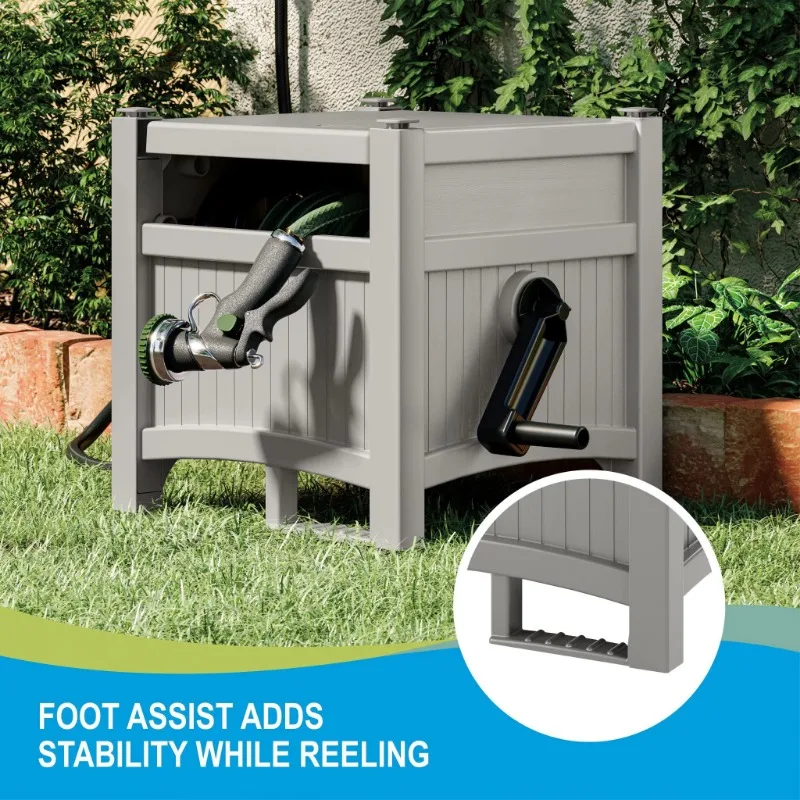 Avvolgitubo a scomparsa Suncast da 100 piedi, grigio