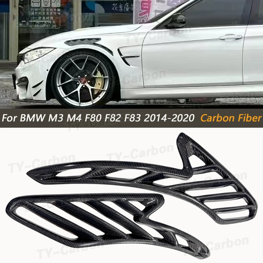 Für BMW F82 F83 M4 2015-2019 Carbonfaser Seitenkotflügel Lufteinlass-Verkleidung Auto Exterieur Ansaugleisten Streifen Auto Zubehör