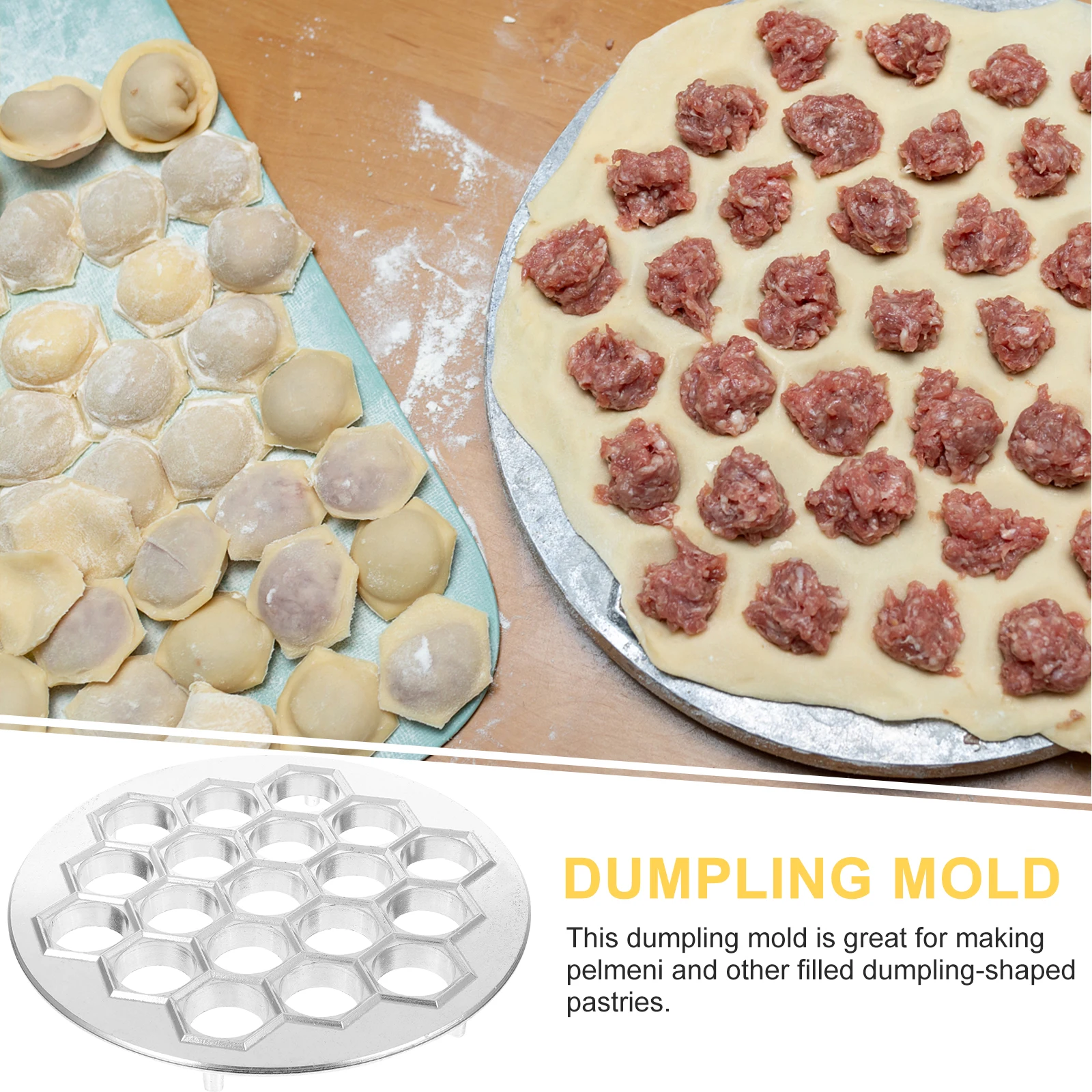 

Multi-Hole Dumpling Mold Maker Reusable Aluminum Alloy Kitchen Tool For Homemade Dumplings Russian Ravioli Mold